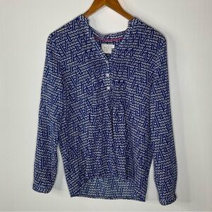 Anthropologie HD in Paris Blue and White Blouse Size 2